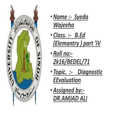 Daignostic Evaluation.