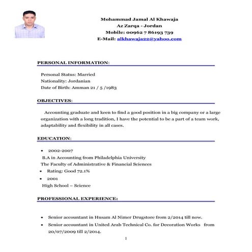 Mohammad Al Khawaja CV