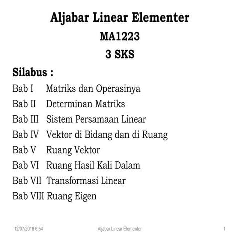 VEKTOR DI BIDANG DAN DI RUANG ( Aljabar Linear Elementer )