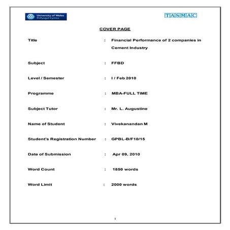 Financial Performance of 2 companies in Cement industry | PDF
