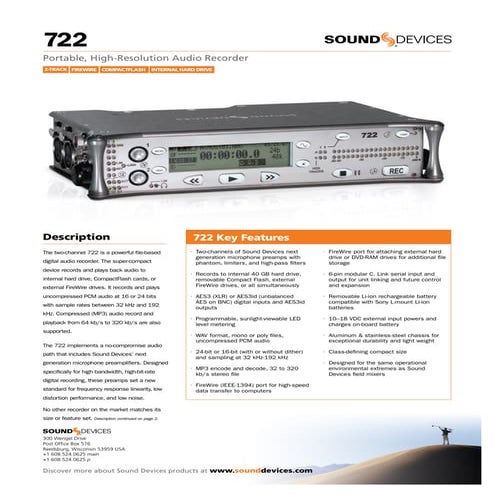 Sound Devices 788T | PDF