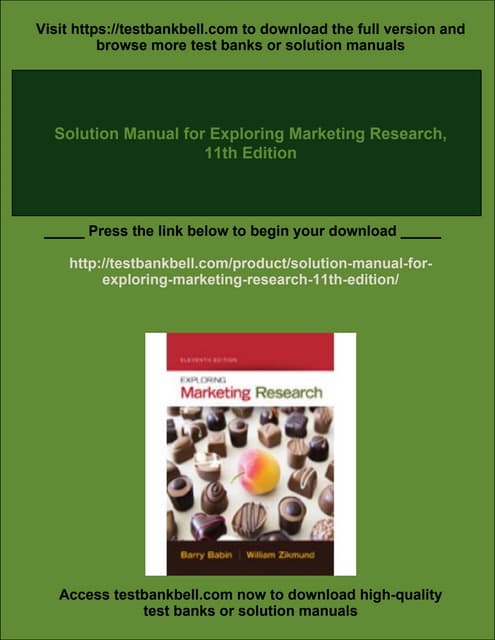 Solution Manual for Exploring Marketing Research, 11th Edition