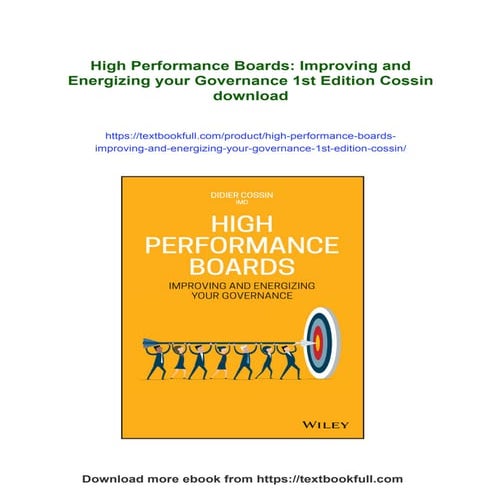 High Performance Boards: Improving and Energizing your Governance 1st Edition...
