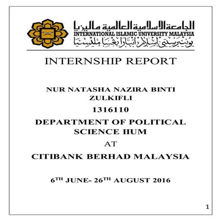 INTERNSHIP REPORT NATASHA NAZIRA