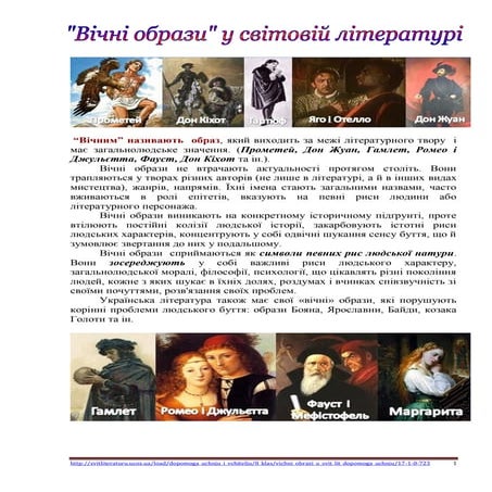 "Вічні образи" світової літератури