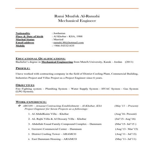 CV-Rami M. Al Ramahi | PDF
