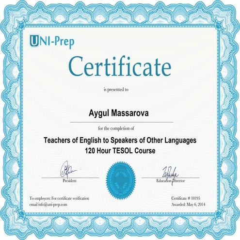 TESOL certificate | PDF