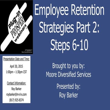 Employee Retention Part 2 2015