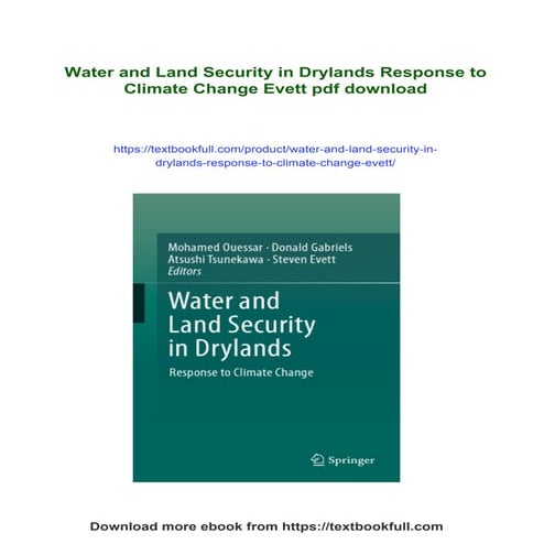 Water and Land Security in Drylands Response to Climate Change Evett | PDF