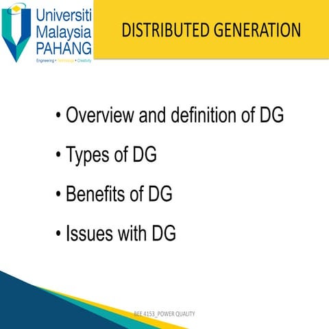 Comprehensive Overview of Distributed Generation in Power Systems | PDF