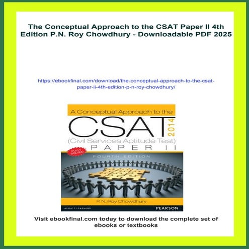 The Conceptual Approach to the CSAT Paper II 4th Edition P.N. Roy ...
