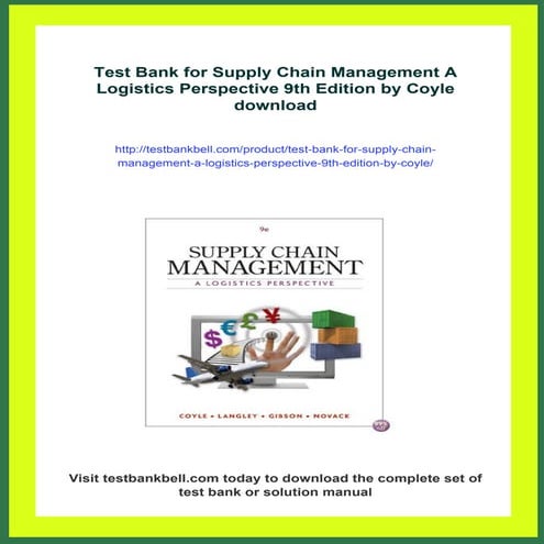 Test Bank for Supply Chain Management A Logistics Perspective 9th ...