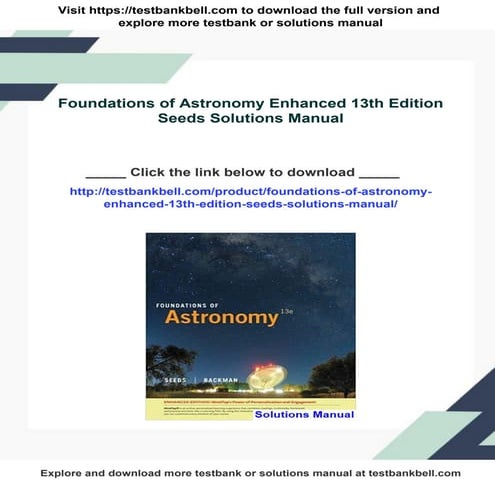 Foundations of Astronomy Enhanced 13th Edition Seeds Solutions Manual
