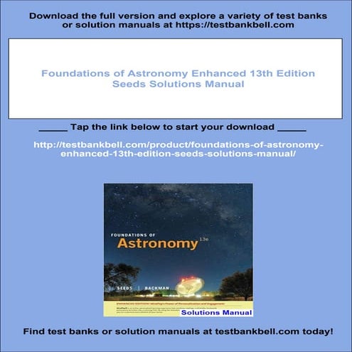 Foundations of Astronomy Enhanced 13th Edition Seeds Solutions Manual
