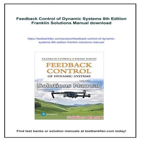Feedback Control of Dynamic Systems 8th Edition Franklin Solutions ...