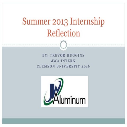 Summer 2013 Internship Reflection