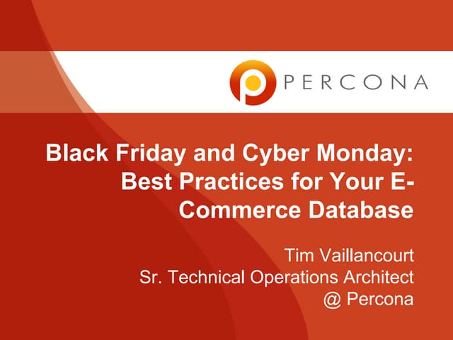 Black Friday and Cyber Monday- Best Practices for Your E-Commerce Database
