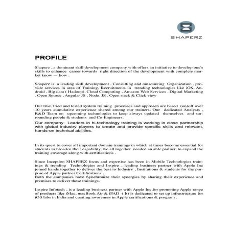 Shaperz Skill Development Profile 