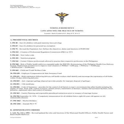 Laws Affecting Nursing Profession