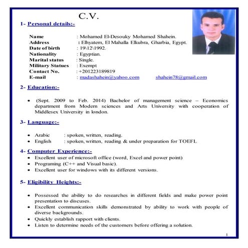 Mohamed's CV