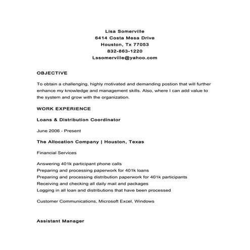 Lisa Somerville Resume
