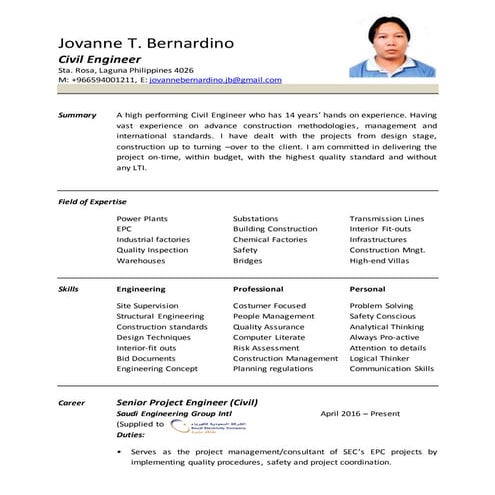 Civil Engineer 2 | DOCX