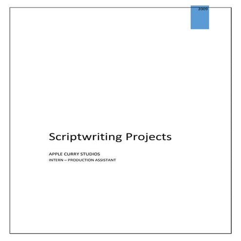 Scriptwriting_Internship Projects | PDF