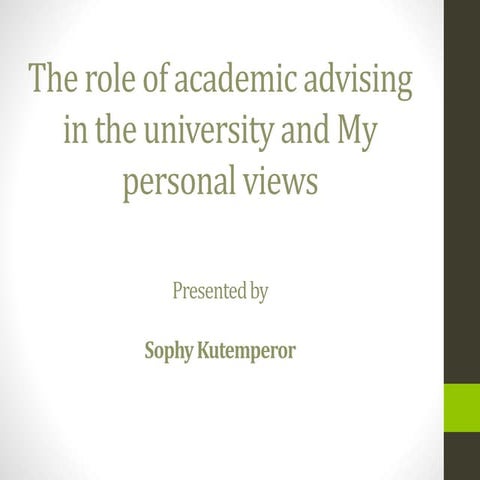 Academic advising in the university