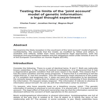 Testing the limits of the ‘joint account’ model of genetic information