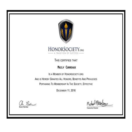 HonorSociety.org Certificate | PPT