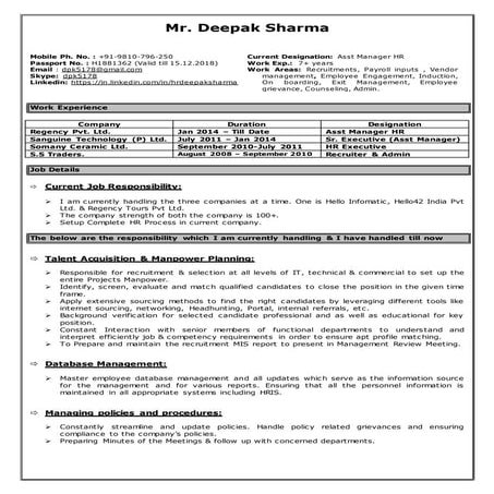 Resume Deepak Sharma | DOCX