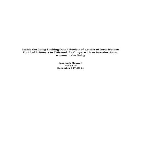 Inside the Gulag Looking Out | PDF