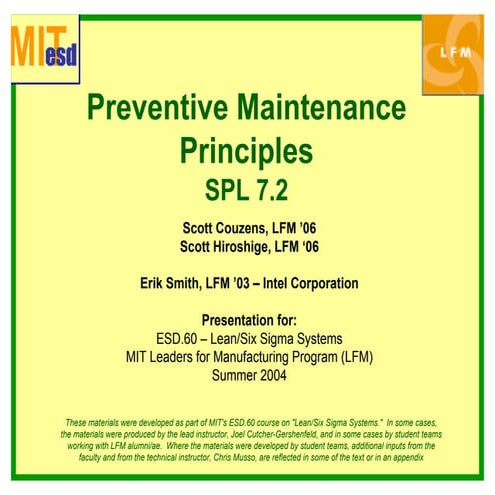 Preventive maintenance | PPTX