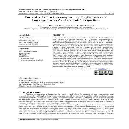 Corrective feedback on essay writing: English as second language teachers’ an...