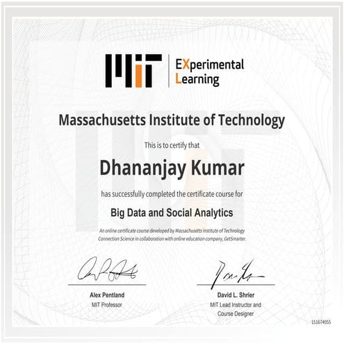 Prosenjit Saha MIT Course Certificate | PDF
