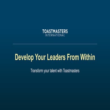 Introduction to Toastmasters | PPTX