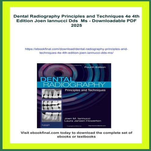 Dental Radiography Principles and Techniques 4e 4th Edition Joen ...