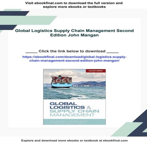 Global Logistics Supply Chain Management Second Edition John Mangan | PDF