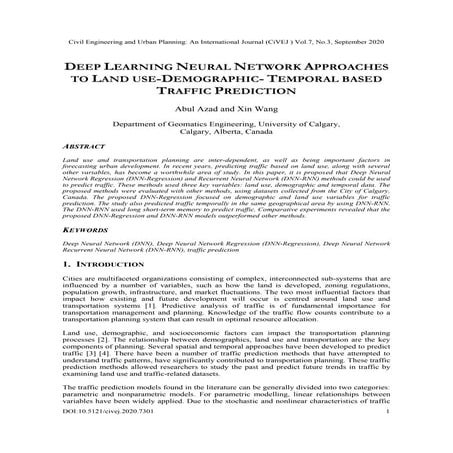 Deep Learning Neural Network Approaches to Land Use-demographic- Temporal bas...
