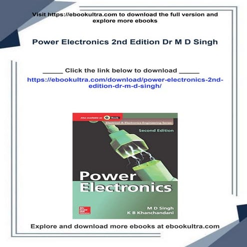Power Electronics 2nd Edition Dr M D Singh