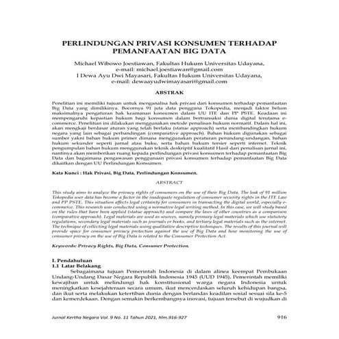 Pentingnya Perlindungan Privasi dan Data Pribadi | PDF