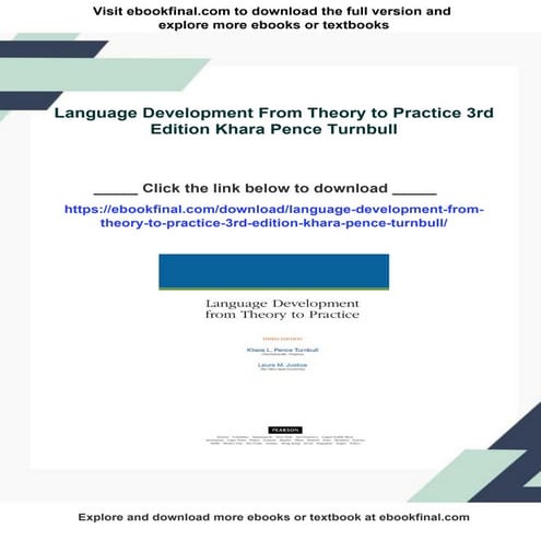 Language Development From Theory to Practice 3rd Edition Khara Pence ...