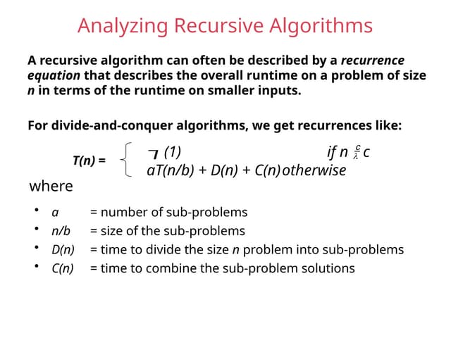 recurrence relation is explained in this