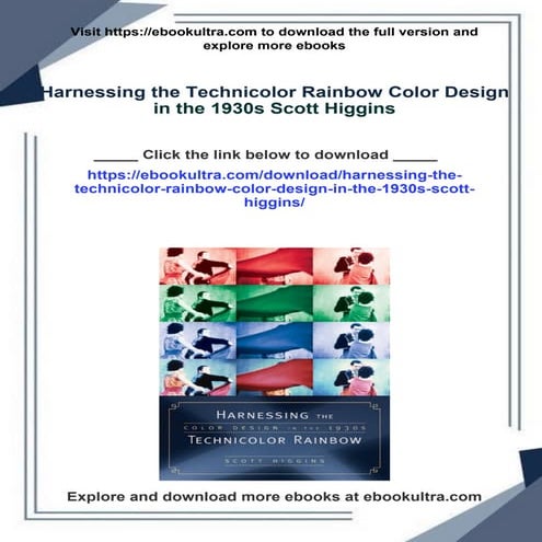 Harnessing the Technicolor Rainbow Color Design in the 1930s Scott ...