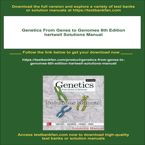 Genetics From Genes to Genomes 6th Edition hartwell Solutions Manual