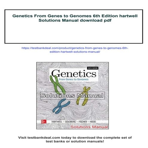 Genetics From Genes to Genomes 6th Edition hartwell Solutions Manual