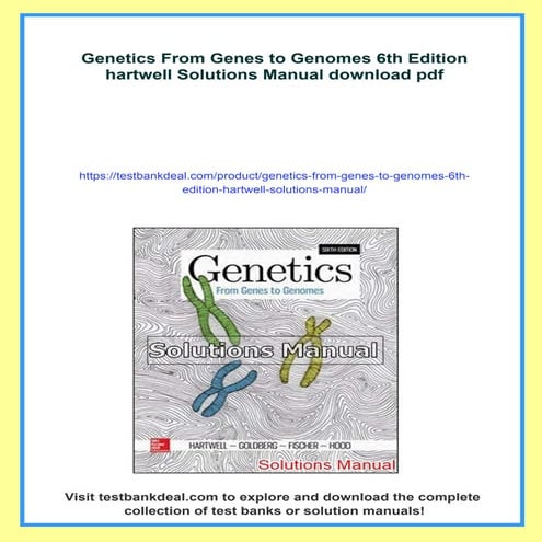 Genetics From Genes to Genomes 6th Edition hartwell Solutions Manual