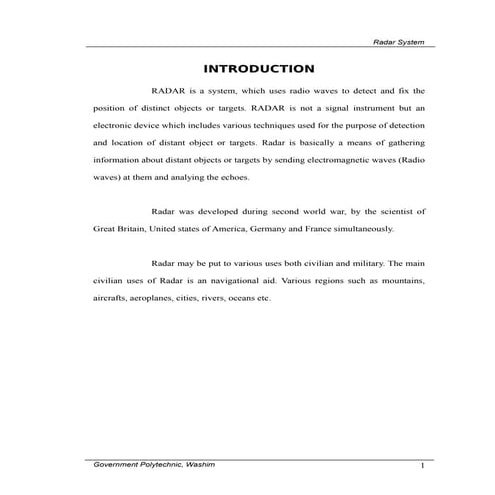 7364382 Radar System