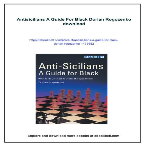 Antisicilians A Guide For Black Dorian Rogozenko