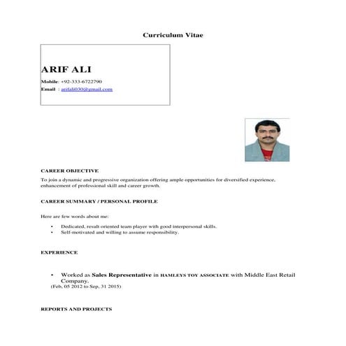 Arif Ali CV_3 | PDF